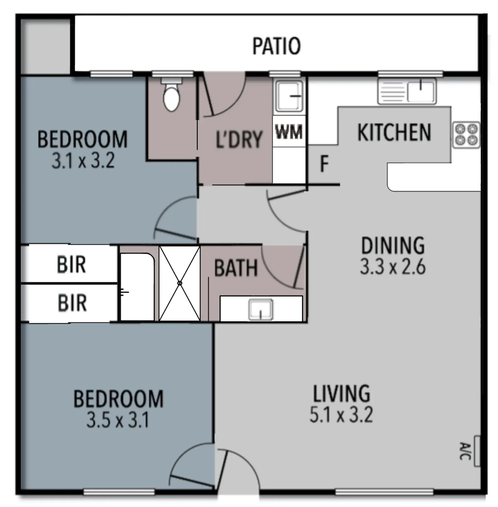 Floor plan of Cosy Cowes Getaway